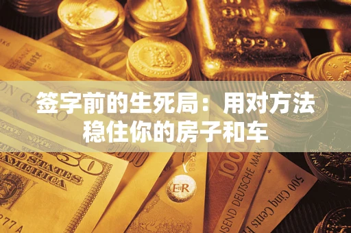 武汉签字前的生死局：用对方法稳住你的房子和车