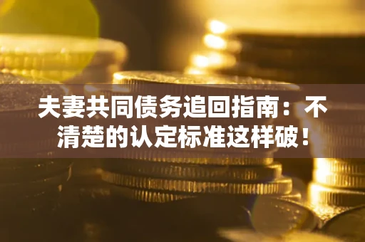 武汉夫妻共同债务追回指南：不清楚的认定标准这样破！