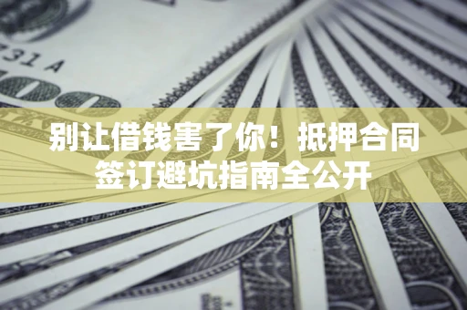 武汉别让借钱害了你！抵押合同签订避坑指南全公开